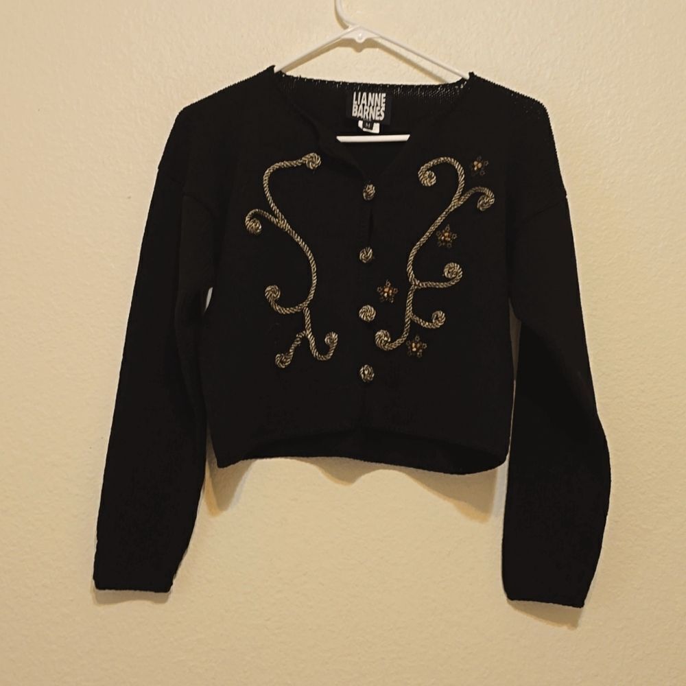 Lianne barnes cropped knit vintage sweater size m